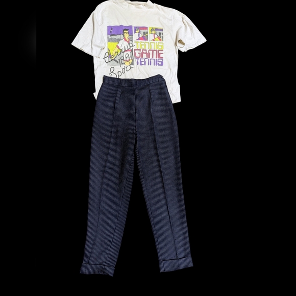 Vintage high waisted pinstripe pants - Picture 4 of 6